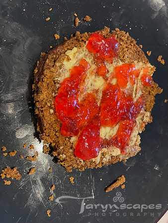 geysier bread smothered with butter and jam
